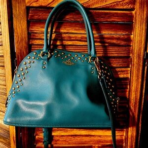 Coach teal leather satchel